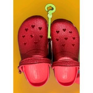 Disney Parks Mickey Icon Pink Glitter Clogs for Adults by Crocs M5/W7 NWT